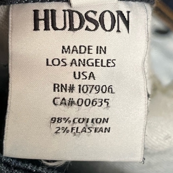 Hudson Slim Fit Skinny Jeans Size 25 Dark Blue Wash Signature Back Flap Pocket - Picture 4 of 5